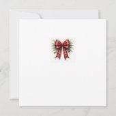 Red Watercolor Christmas Bow カード (裏面)