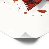 Red Watercolor Christmas Bow Gift Bag ポスター (コーナー)