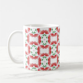 Red Watercolor Floral design コーヒーマグカップ
