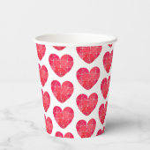 Red watercolor heart made up of many pieces 紙コップ (裏面)