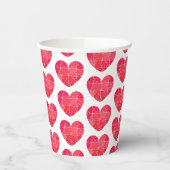 Red watercolor heart made up of many pieces 紙コップ (左)