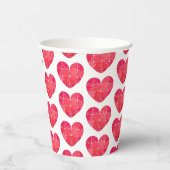 Red watercolor heart made up of many pieces 紙コップ (右)