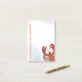Red Watercolor Lobster Personalized  ポストイット (デスク上)