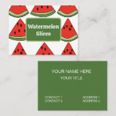 Red Watermelon Slice Fruit 名刺 (正面/裏面)
