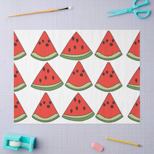 Red Watermelon Slices  薄葉紙 (クラフト)