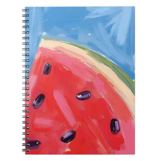 Red Watermelon | Watercolor Fruit Painting ノートブック (正面)