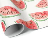 Red Watermelons Fruit Birthday ラッピングペーパー (ロールコーナー)