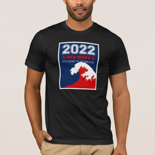 RED WAVE 2022中期選挙USA Tシャツ (正面)