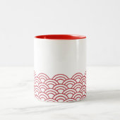 Red Waves "Seigaiha" WAGARA ツートーンマグカップ (中央)