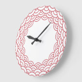 Red Waves "Seigaiha" WAGARA ラージ壁時計 (傾斜)