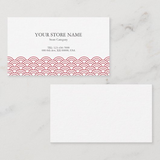 Red Waves "Seigaiha" WAGARA 名刺 (正面/裏面)