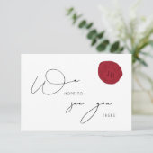 Red Wax Stampエレガント Business Dinner RSVPカード (スタンド正面)