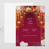 Red Wedding digital invitation e card design 招待状 (正面/裏面)