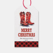 Red western boots festive Christmas gift tag ギフトタグ (裏面)