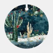 Red Western Gold Horse Shoe Christmas Pine Cones メタルオーナメント (裏面)