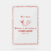 Red Whimsical Frame That's Amore Italian Wedding アクリルサイン (正面)