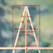 Red Whimsical Frame That's Amore Italian Wedding アクリルサイン (ニュートラル)