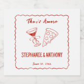 Red Whimsical Frame That's Amore Italian Wedding ビールラベル (シングルラベル)