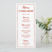 Red Whimsical Frame That's Amore Italian Wedding メニュー (スタンド正面)