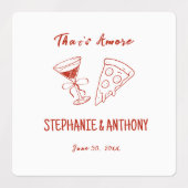 Red Whimsical Frame That's Amore Italian Wedding ラベル (デザイン2)