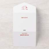 Red Whimsical Pizza That's Amore Italian Wedding オールインワン招待状 (外側)