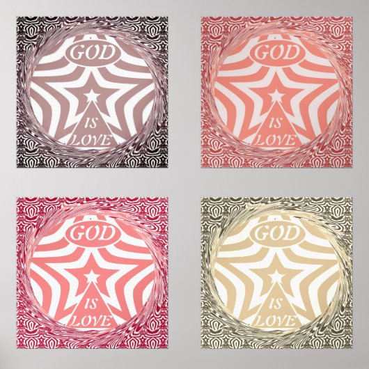 Red Whirl Pattern Poster Print - Intricate Art   (正面)