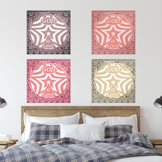 Red Whirl Pattern Poster Print - Intricate Art   (寝室)