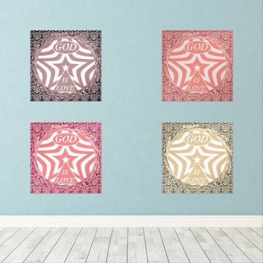 Red Whirl Pattern Poster Print - Intricate Art   (ウッドフロア)