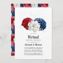 Red WhiteとBlue American Online 結婚 Virtual 招待状