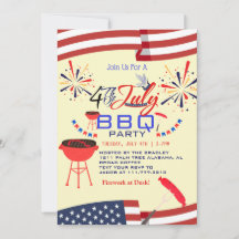 Red WhiteとBlue BBQ花火7月4日パーティー