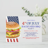Red WhiteとBlue BBQ花火7月4日パーティー 招待状 (スタンド正面)