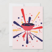 Red WhiteとBlue BBQ花火7月4日パーティー 招待状 (裏面)