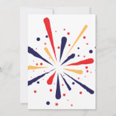 Red WhiteとBlue BBQ花火7月4日パーティー 招待状 (裏面)