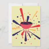 Red WhiteとBlue BBQ花火7月4日パーティー 招待状 (裏面)