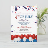 Red WhiteとBlue BBQ花火7月4日パーティー 招待状 (スタンド正面)