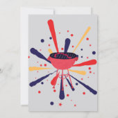 Red WhiteとBlue BBQ花火7月4日パーティー 招待状 (裏面)