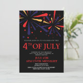 Red WhiteとBlue BBQ花火7月4日パーティー 招待状 (スタンド正面)