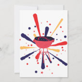 Red WhiteとBlue BBQ花火7月4日パーティー 招待状 (裏面)