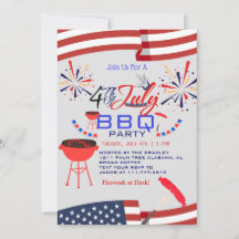 Red WhiteとBlue BBQ花火7月4日パーティー