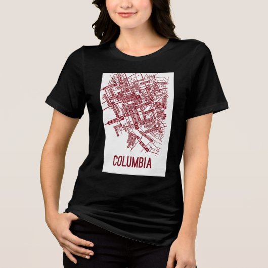 Red & White Abstract Graphic Tee トライブレンドTシャツ (正面)