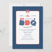 Red White and BBQ 4th of July 250 Years America 招待状 (正面)