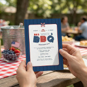 Red White and BBQ 4th of July 250 Years America 招待状