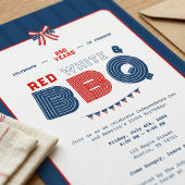 Red White and BBQ 4th of July 250 Years America 招待状