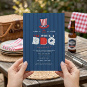 Red White and BBQ 4th of July America 250 Years 招待状
