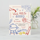 Red, White and BBQ Memorial Day Invitation 招待状 (スタンド正面)