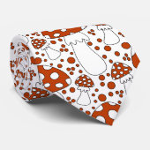 Red, white and black whimsical mushroom doodle ネクタイ (ロール)