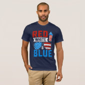Red, White, and Blue 4th of July Tシャツ (正面フル)