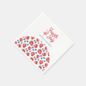 Red White and Blue Berry 7月4日の夏パーティー スタンダードカクテルナプキン (角)