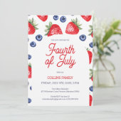 Red White and Blue Berry 7月4日の夏パーティー 招待状 (スタンド正面)