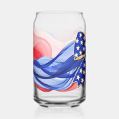 Red, White, and Blue bow ガラス缶 (正面)